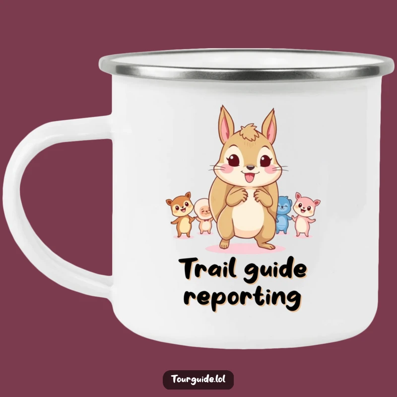 Funny Squirrel Leader Camping Mug: Trail Guidance, Perfect Humorous Gift