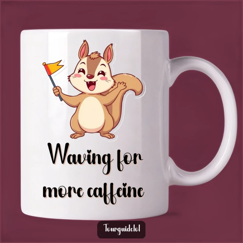 Funny Squirrel Flag Mug: Hilarious Celebration Gift for Enthusiastic Personalities