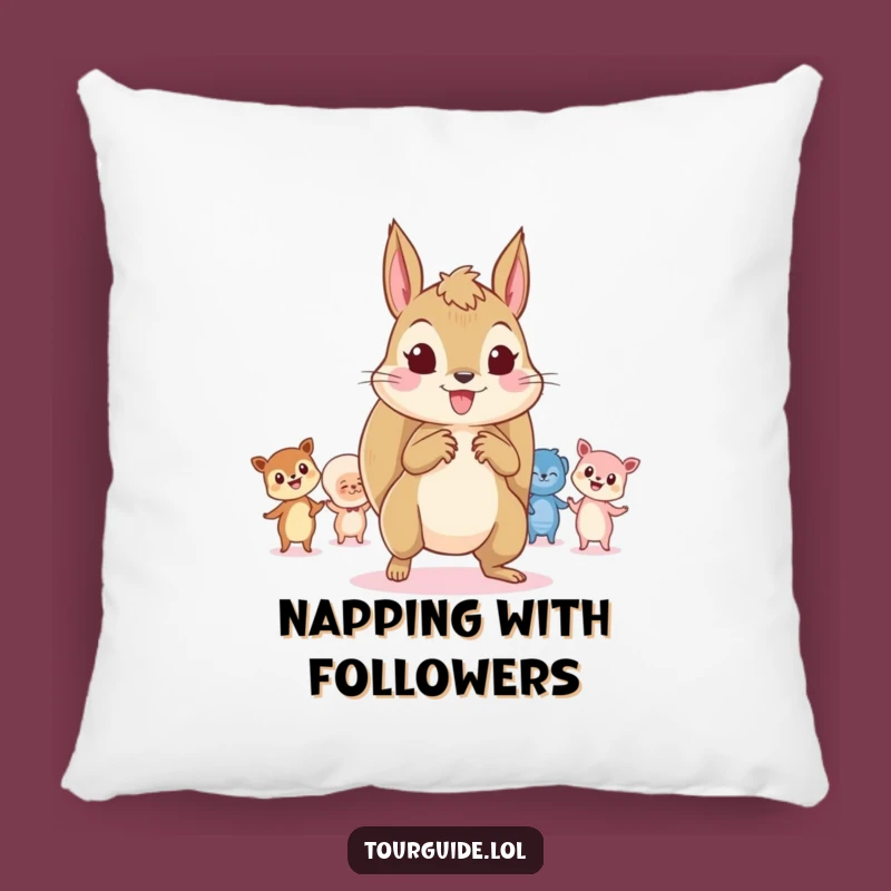 Funny Squirrel Leader Pillow: Cozy Guidance, Your Perfect Humorous Gift