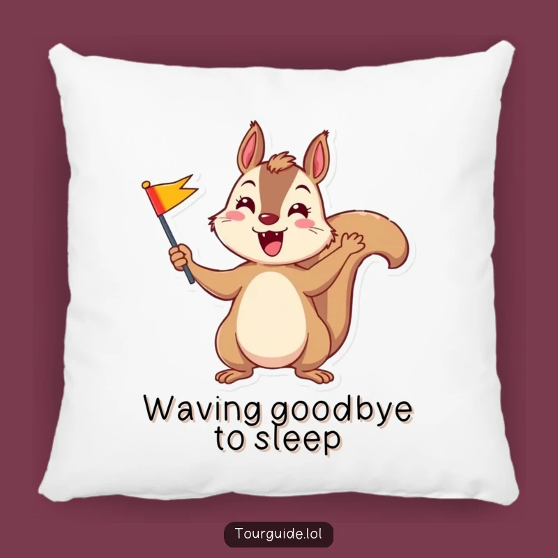 Funny Squirrel Pillow: Cozy Comfort with a Hilarious Waving Friend