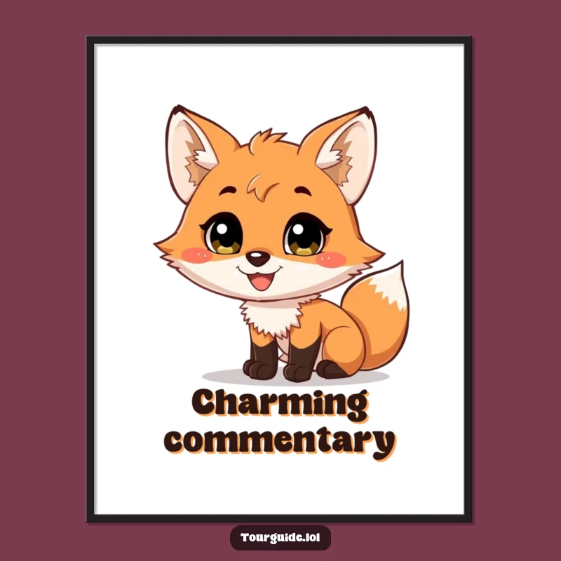 Funny Fox Cub Digital Art: Charming Narration for Instant Storybook Decor