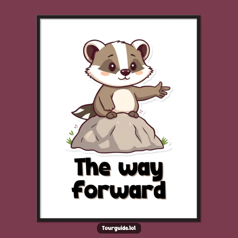 Funny Badger Leader Digital Art: Pathfinding Scene, Perfect Printable Gift