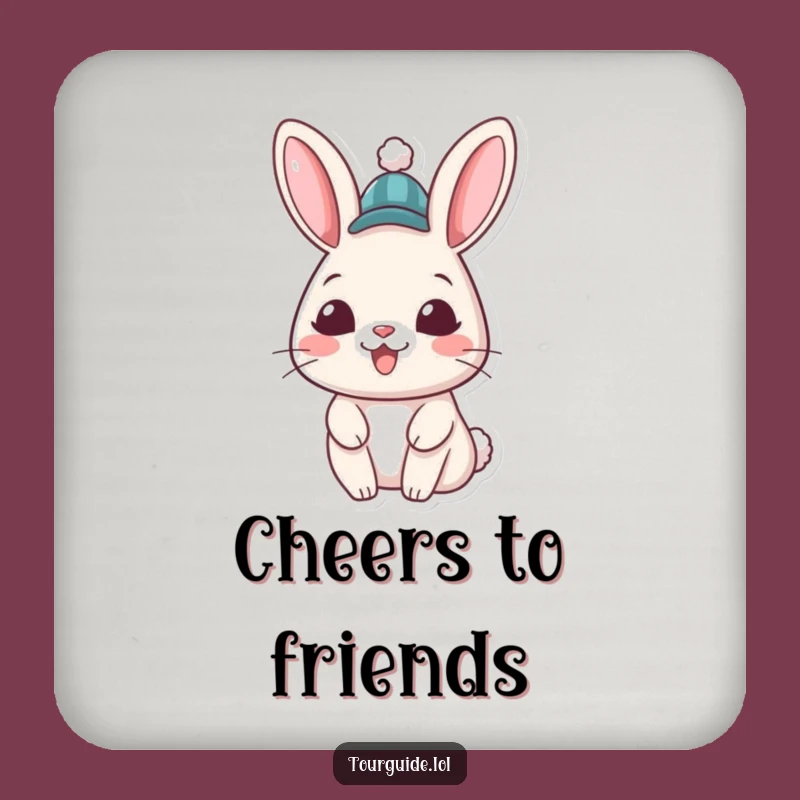 Funny Rabbit Hat Coaster: Cheerful Protection, Perfect Humorous Gift
