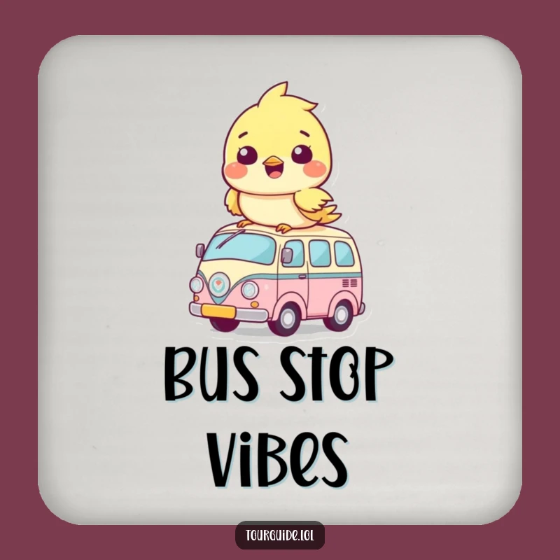Funny Bird Bus Cub Coasters: Protect Surfaces with Cute Art