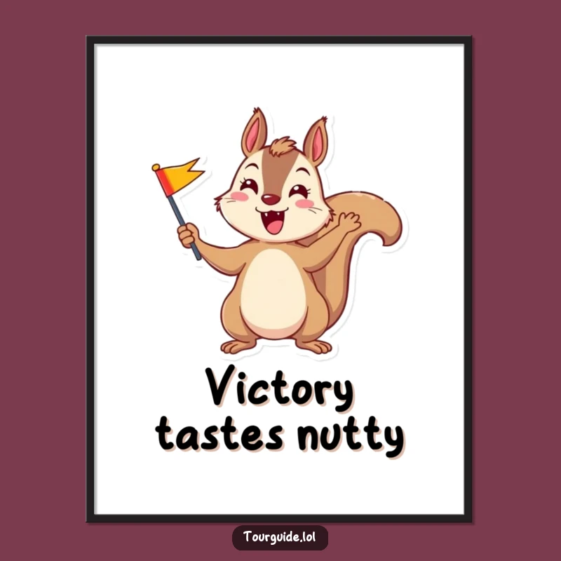Funny Squirrel Poster: Cheerful Waving Art, a Hilarious Gift for Any Room