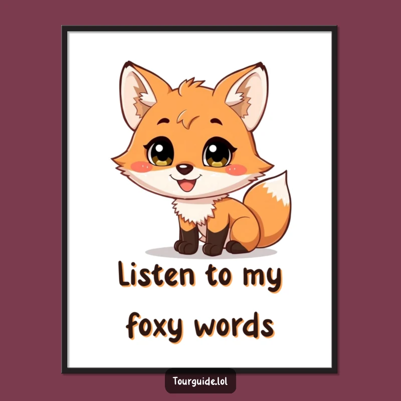 Funny Fox Cub Poster: Charming Narration Art, a Hilarious Gift for Storytellers