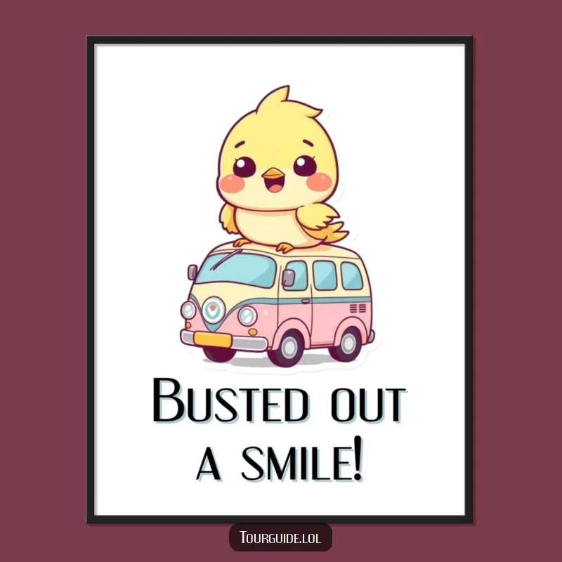 Funny Free Printable Wall Art: Bird Bus Cub - Whimsical Downloadable Decor
