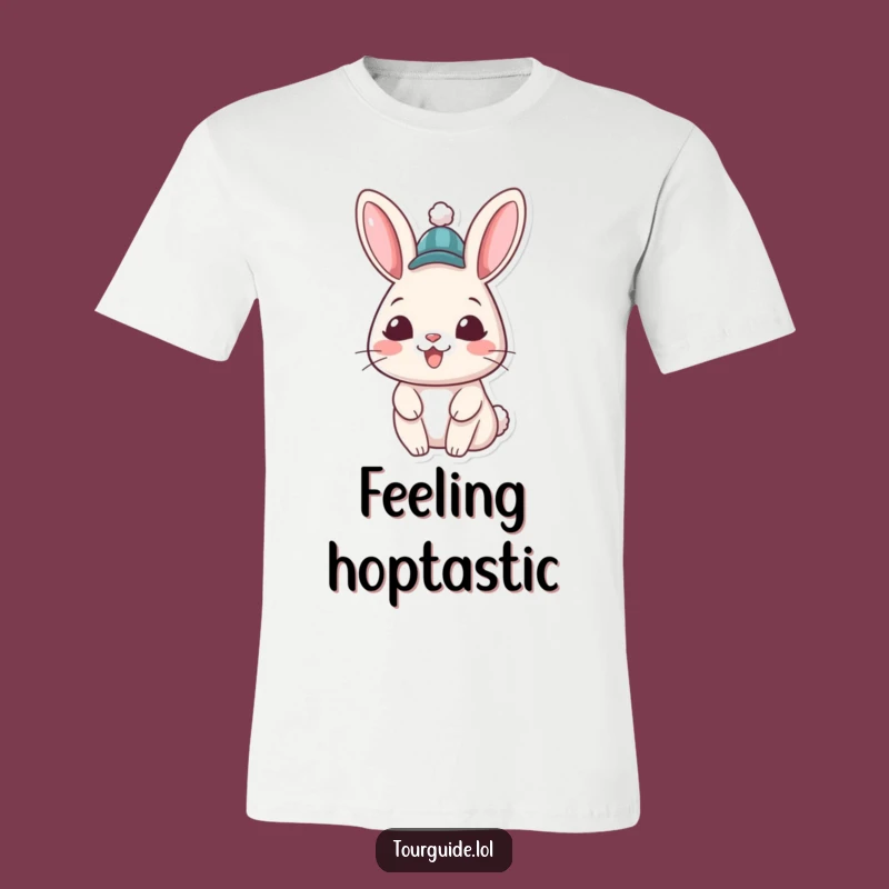 Funny Rabbit Hat T-Shirt: Welcoming Grin, Hilarious Character Tee