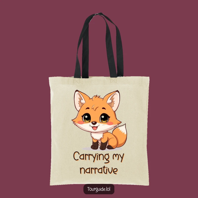 Funny Fox Cub Tote Bag: Carry Your Stories with Hilarious Flair